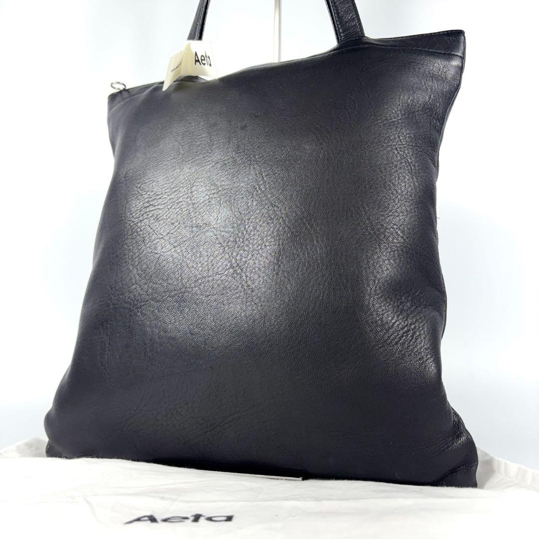 ✨極美品✨アエタ トートバッグ DA20 A4可 肩掛け ディアレザー ブラック