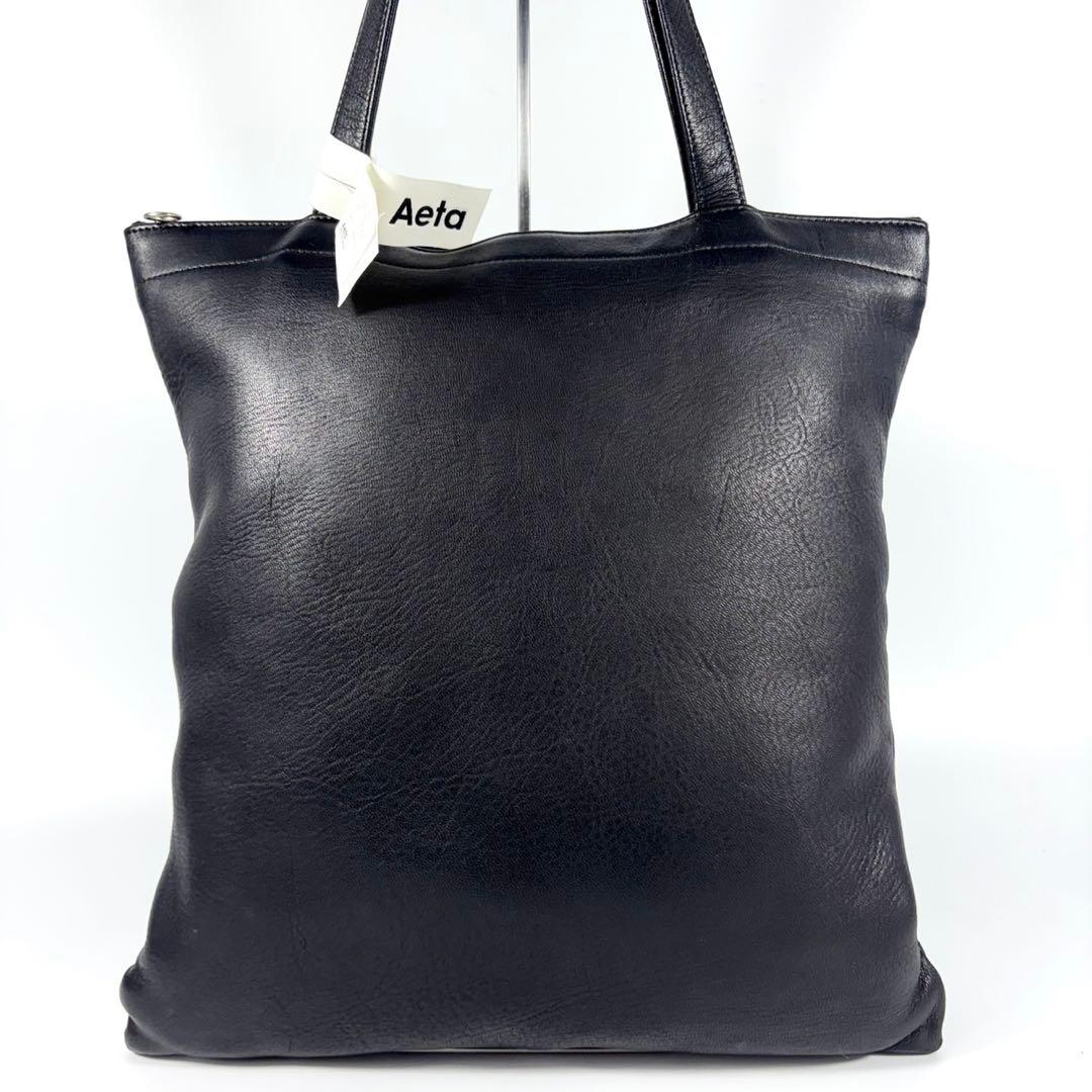 ✨極美品✨アエタ トートバッグ DA20 A4可 肩掛け ディアレザー ブラック