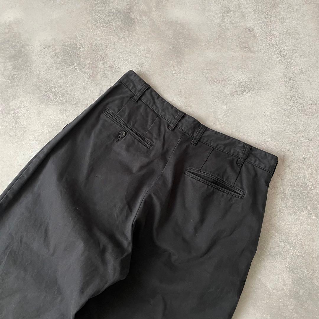 BEAMS PLUS 2プリーツチノトラウザーズ ブラック M 日本製