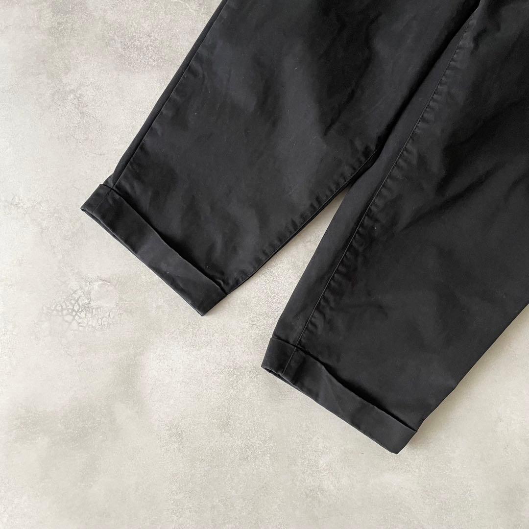 BEAMS PLUS 2プリーツチノトラウザーズ ブラック M 日本製