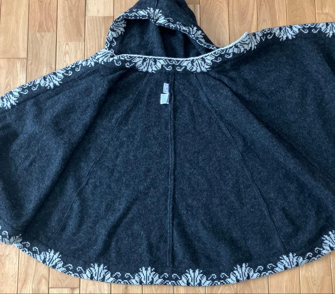 北欧倶楽部　フィンランド製ケープコート　毛100%