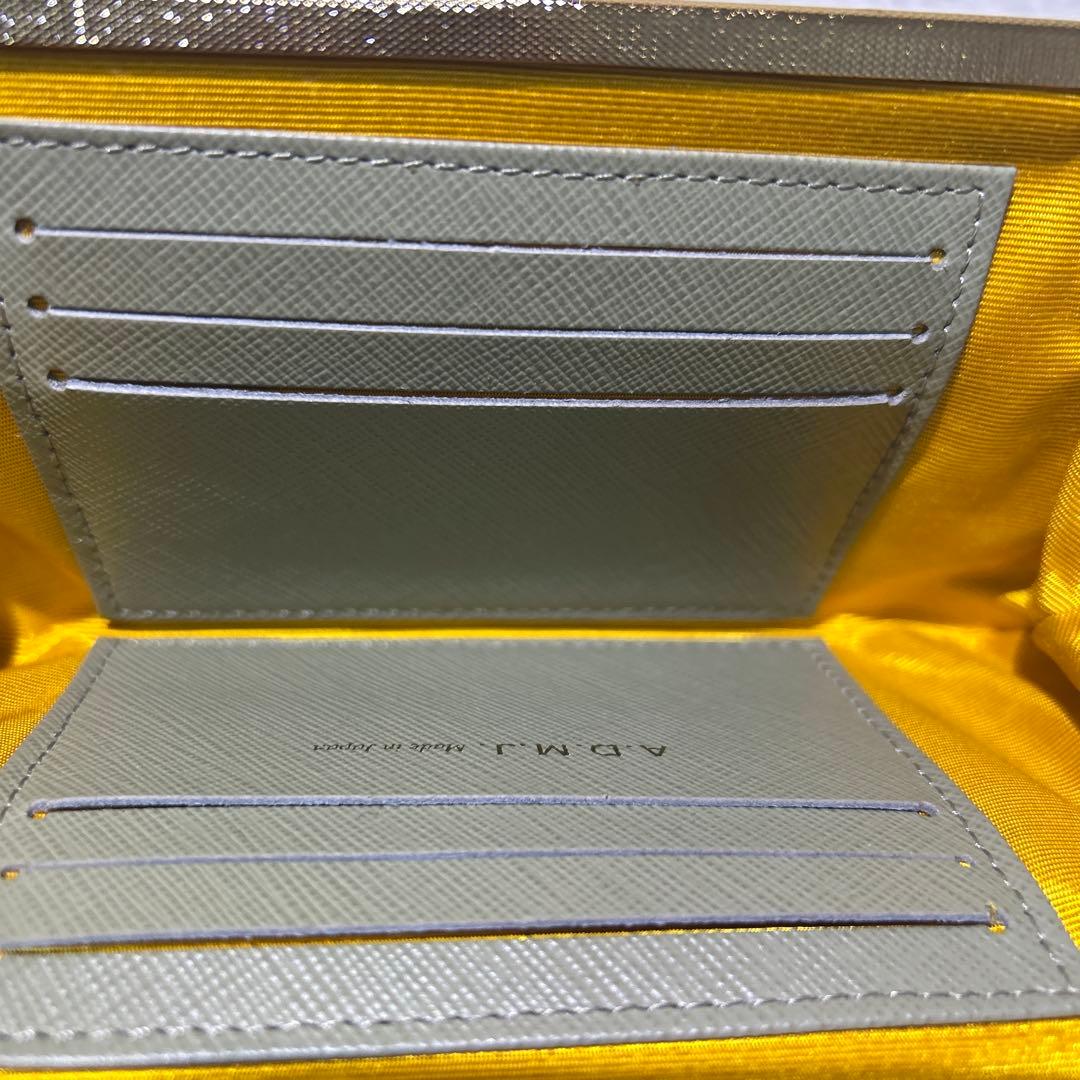 極美　未使　A.D.M.J エーディエムジェイ　がま口　財布　ハラコ　豹柄