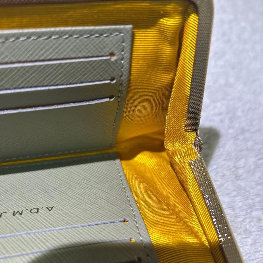 極美　未使　A.D.M.J エーディエムジェイ　がま口　財布　ハラコ　豹柄