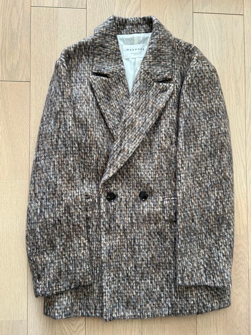 【MACPHEE】モヘヤミックスシャギーダブルブレストジャケット（サイズ36）