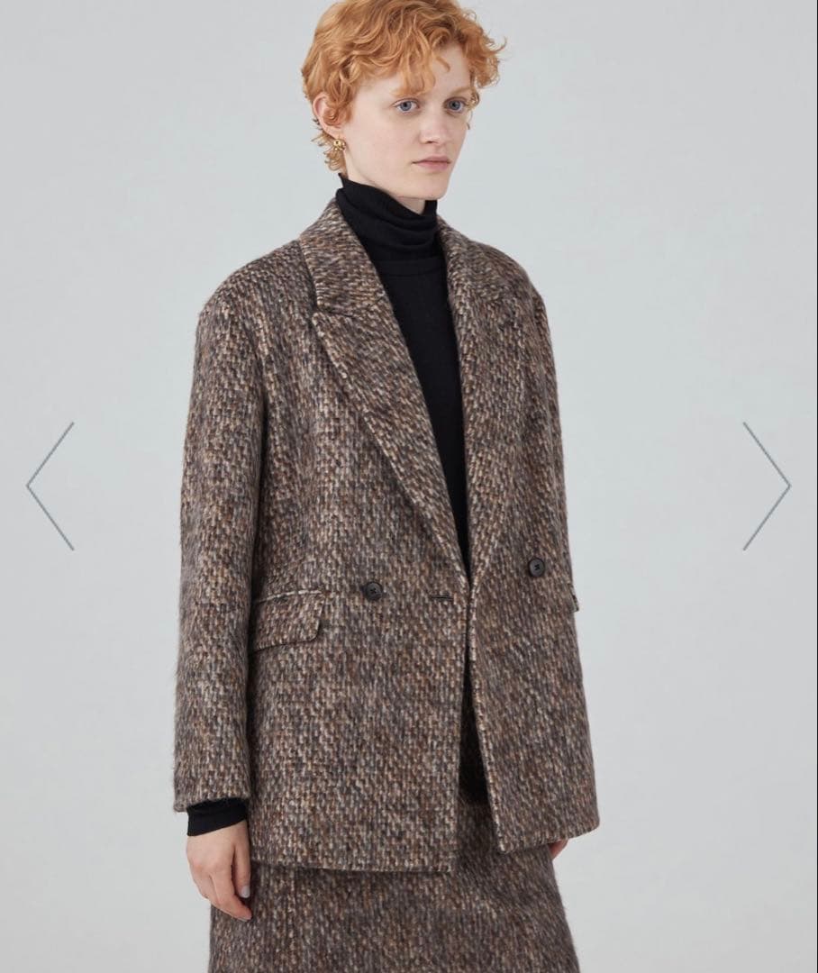 【MACPHEE】モヘヤミックスシャギーダブルブレストジャケット（サイズ36）