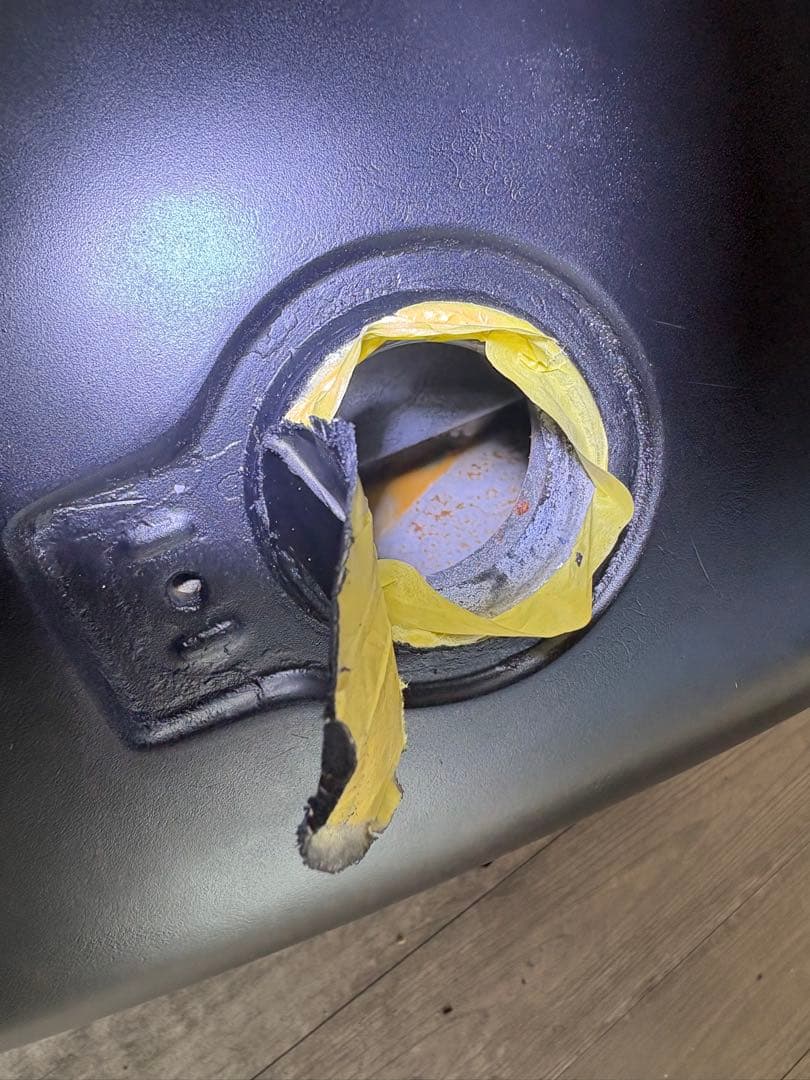 SR400 ガソリンタンク（マットブラック&ゴールド）自家塗装