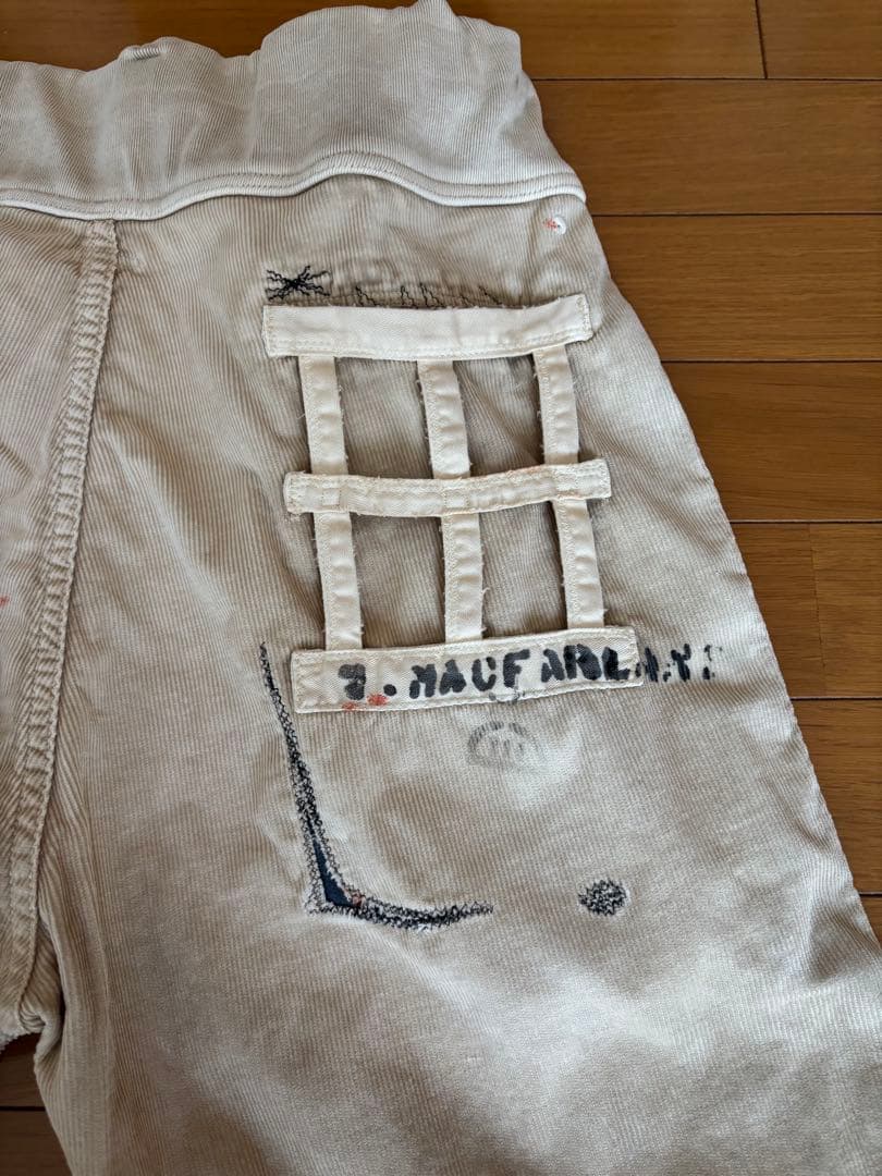 キャピタル KAPITALコーデュロイ イージーパンツ ダメージ加工 刺繍入り