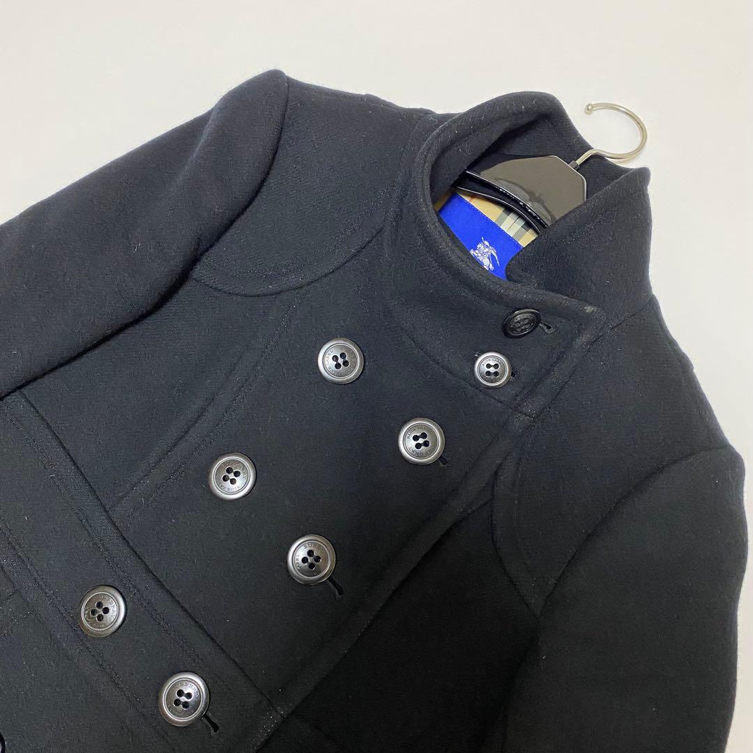 バーバリーブルーレーベル チェスターコート ノバチェック アンゴラ混 40