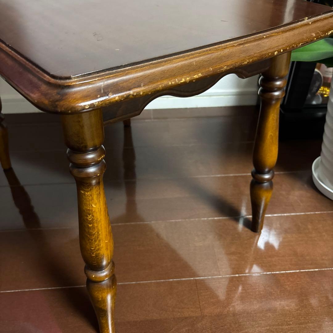 カリモク　木製長方形テーブル ブラウン ねじり脚