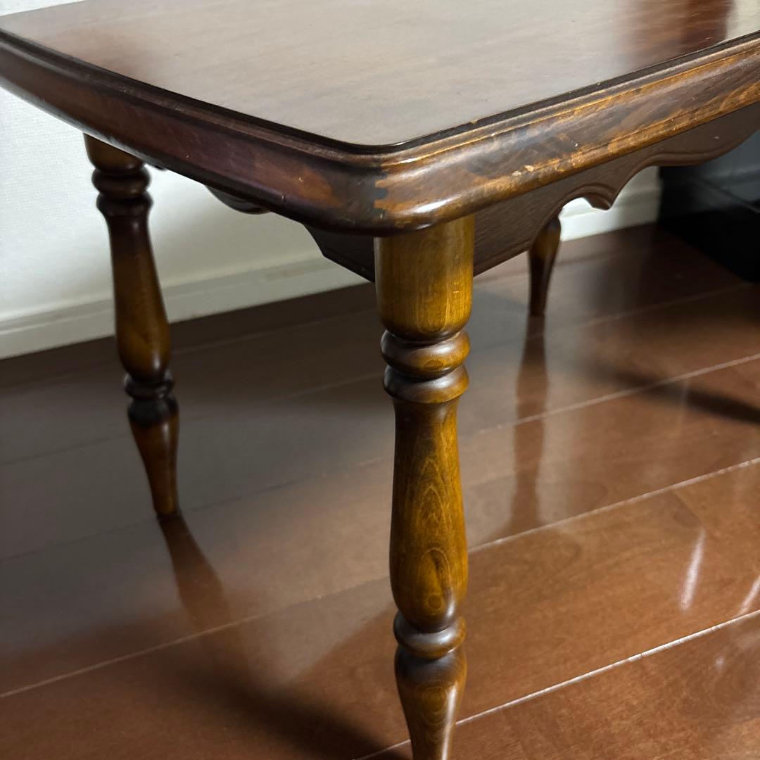 カリモク　木製長方形テーブル ブラウン ねじり脚