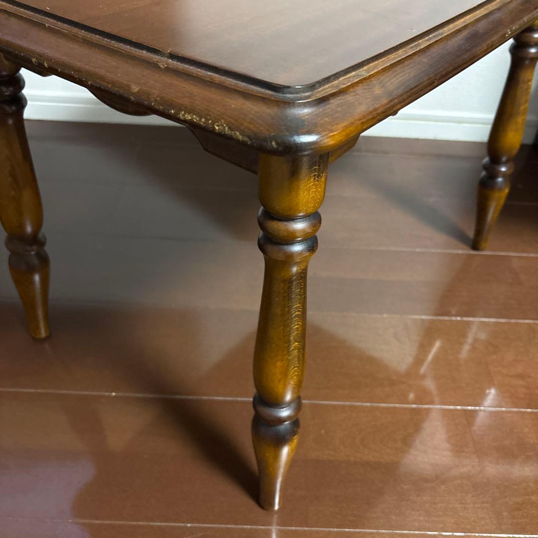 カリモク　木製長方形テーブル ブラウン ねじり脚