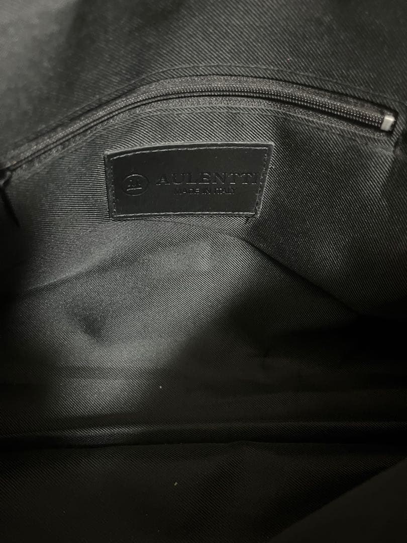 AULENTY ブラックレザー ビジネスバッグ
