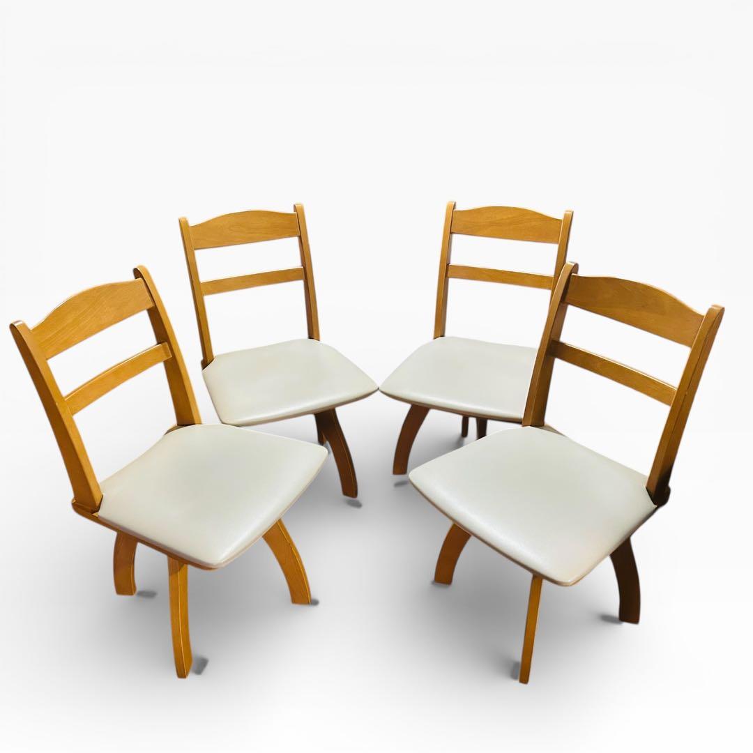 【美品】ニトリ 回転チェア 4脚 ダイニングチェア ホワイト