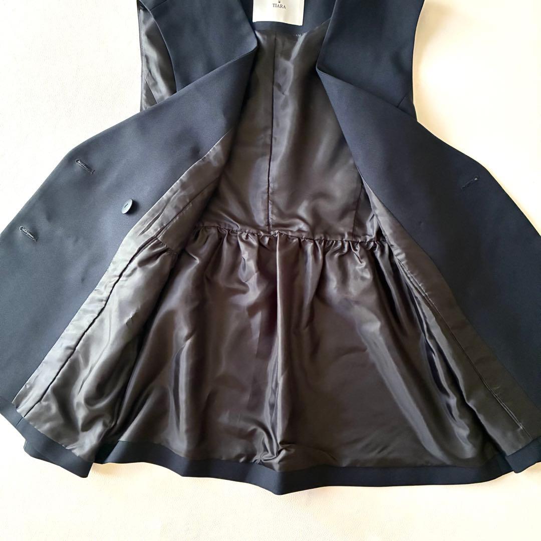 【美品】ティアラ　洗えるペプラムジレ　ネイビー　金ボタン　フォーマル　ベスト