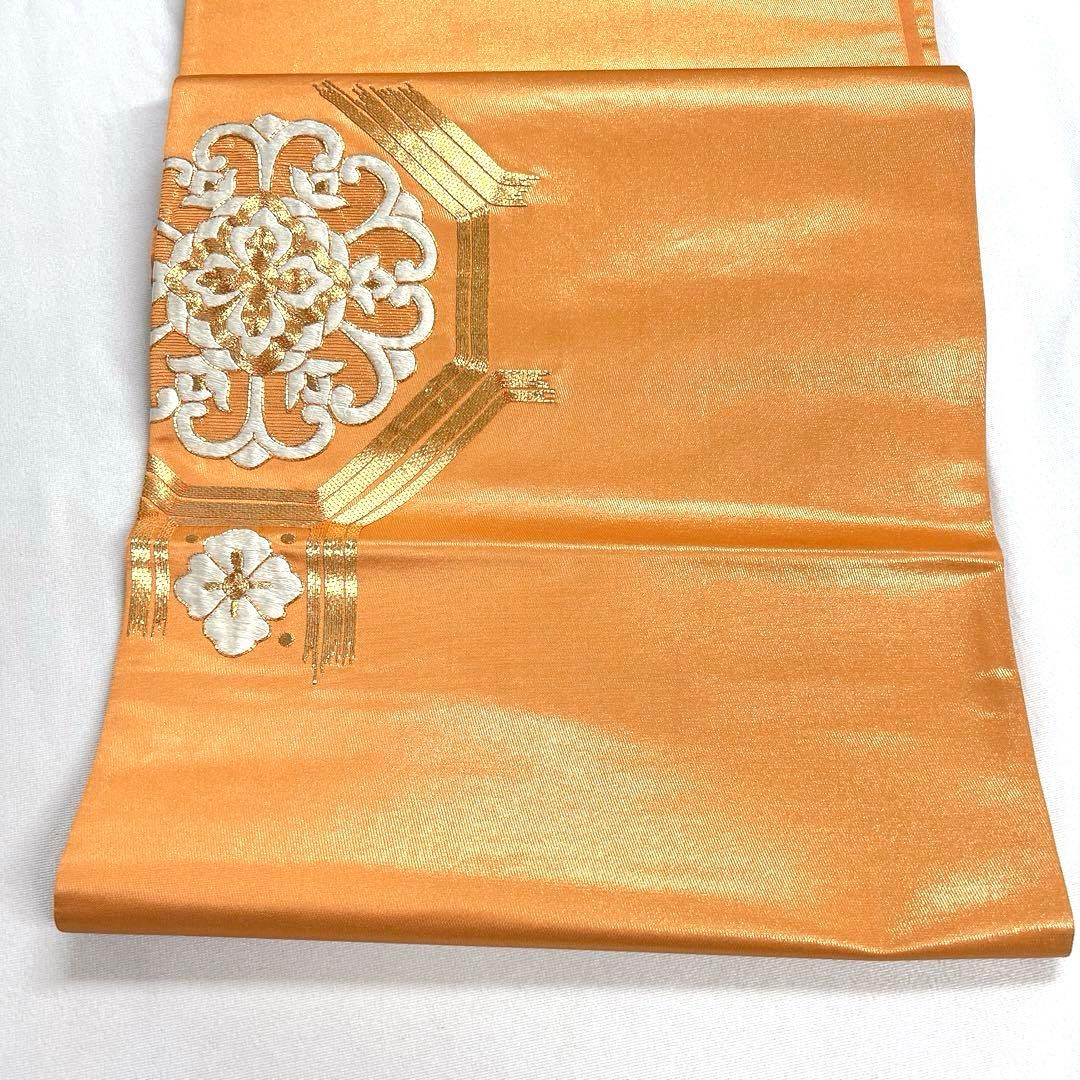 未着用　袋帯　刺繍　金駒刺繍　華紋　蜀江紋　金糸　着物　帯　033k