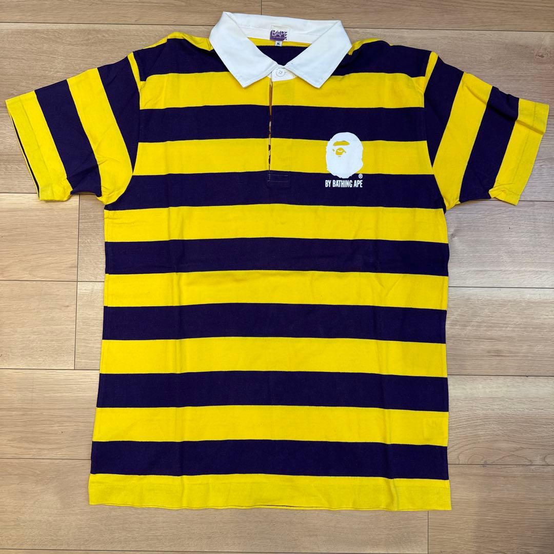 BAPE ストライプ ポロシャツ XL