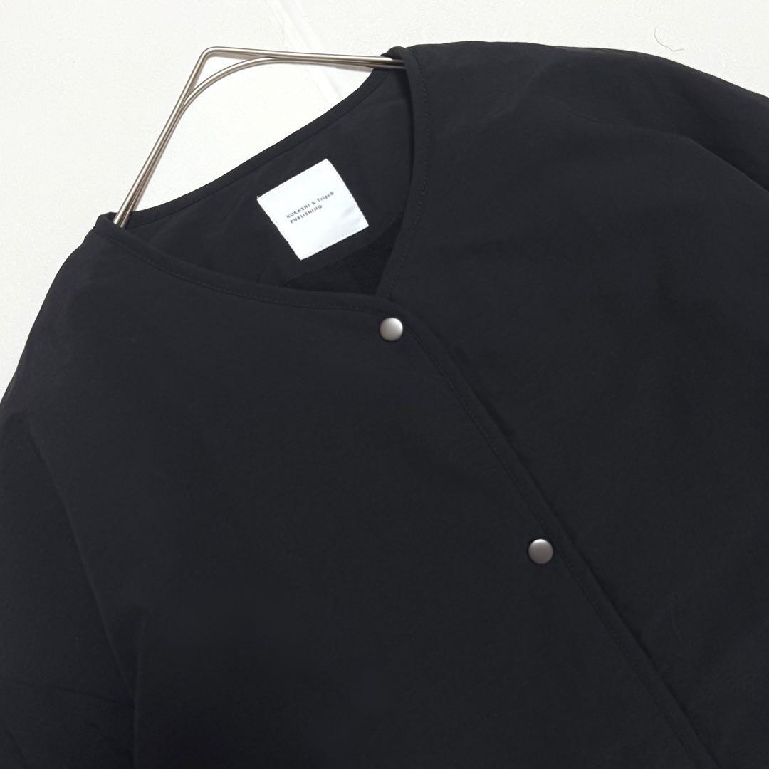 美品　北欧暮らしの道具店　洗えるショート丈コート　ブラック　ボア