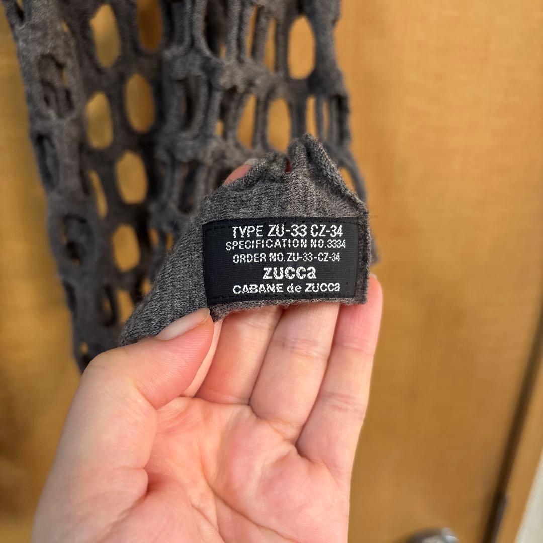 ZUCCa メッシュ編み ニットストール グレー