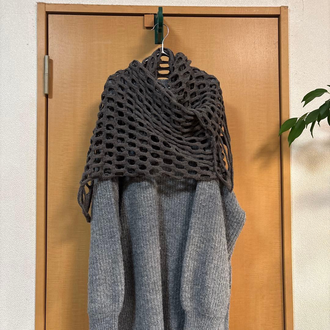 ZUCCa メッシュ編み ニットストール グレー