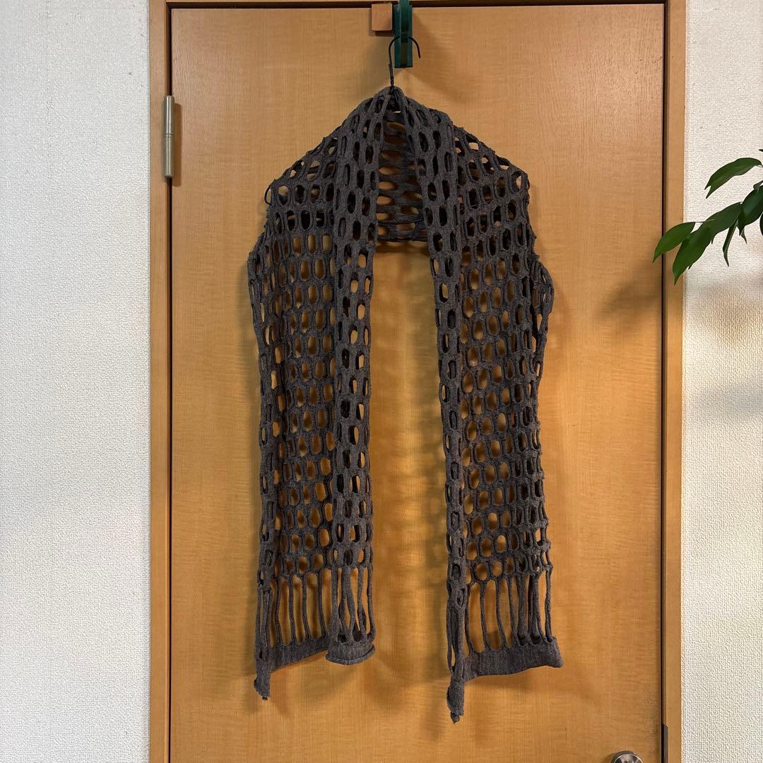 ZUCCa メッシュ編み ニットストール グレー