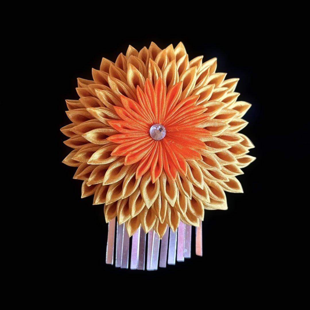 日本髪 髪飾り 七五三(7歳) 橙色