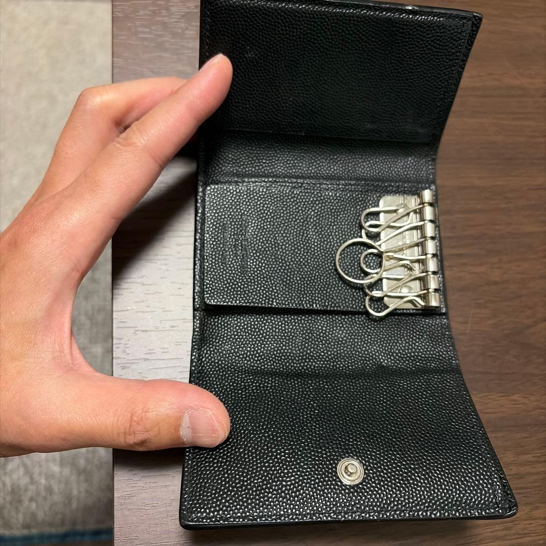 SAINT LAURENT ブラック レザー キーケース
