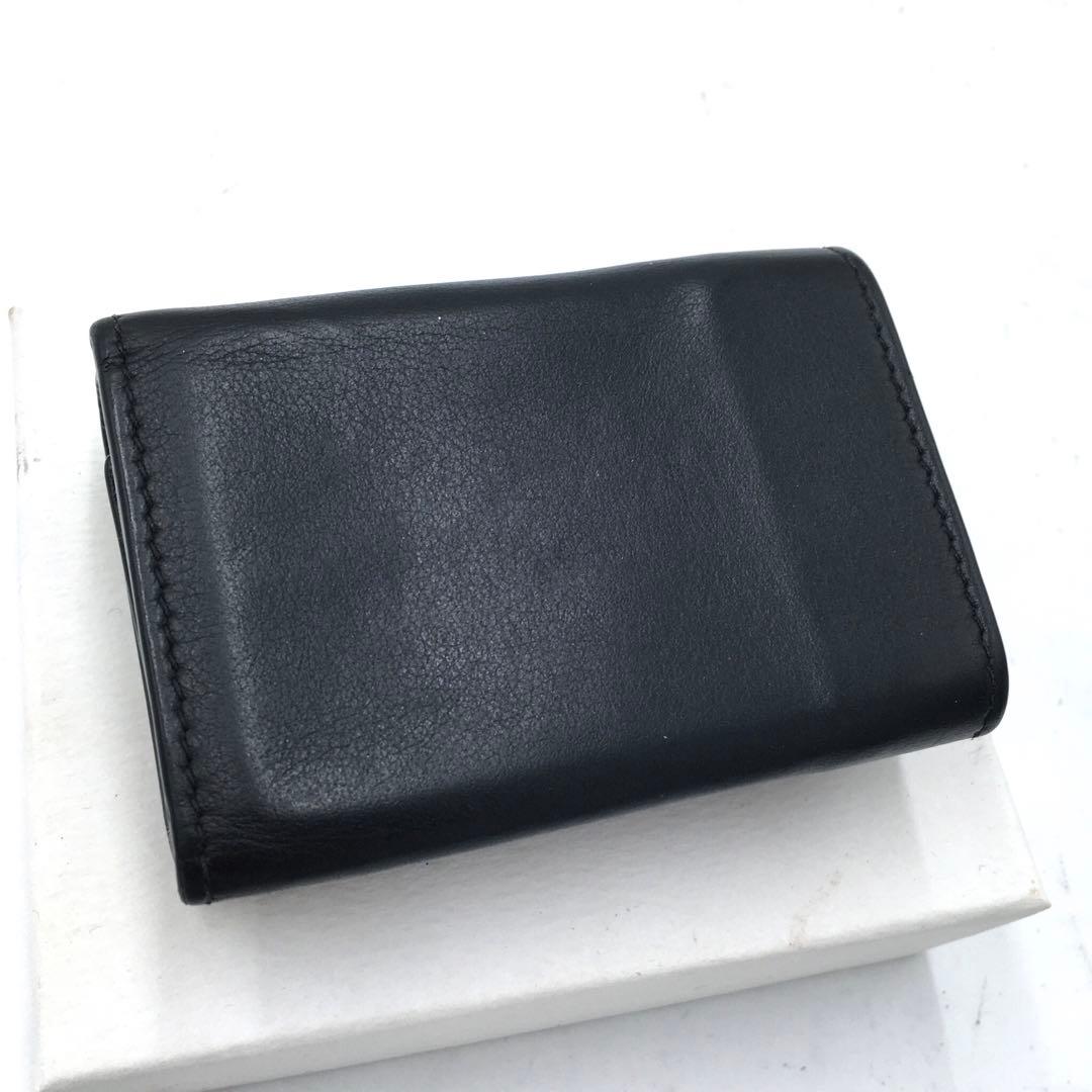 バレンシアガ レザーミニウォレット 三つ折り財布 ブラック