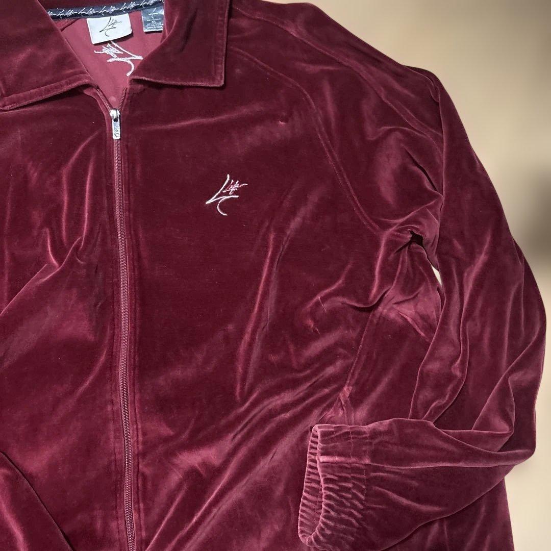 W*m様 ベロア　セットアップ　バーガンディ ベルベット ジャージセット