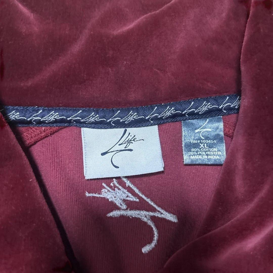 W*m様 ベロア　セットアップ　バーガンディ ベルベット ジャージセット