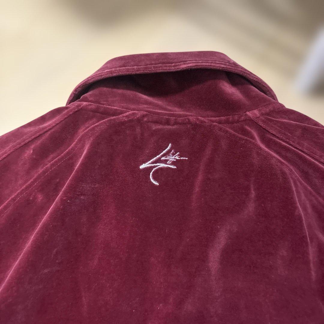 W*m様 ベロア　セットアップ　バーガンディ ベルベット ジャージセット