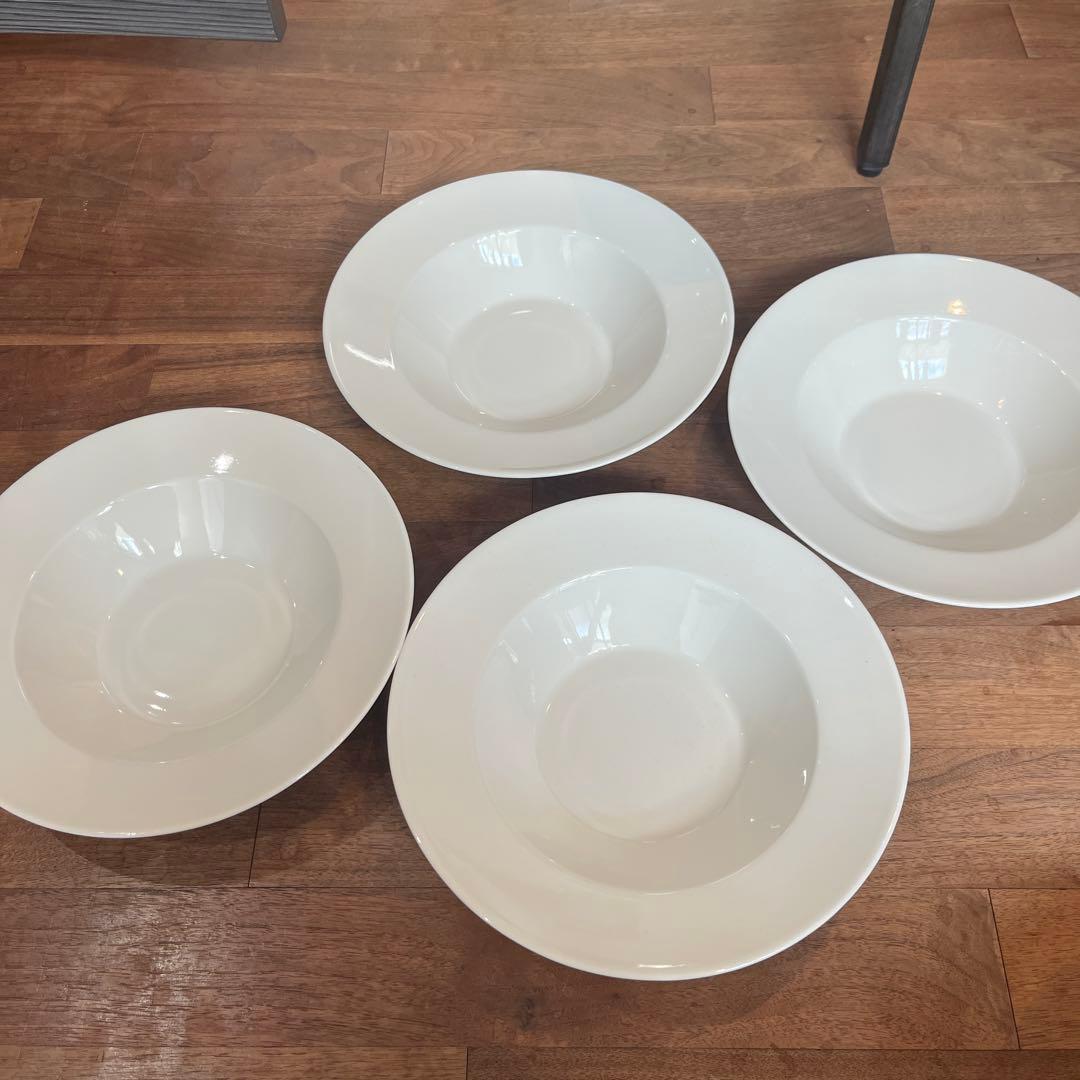 アラビア　KOKO ディーププレート ホワイト　4枚セット　王冠ロゴ　旧ロゴ