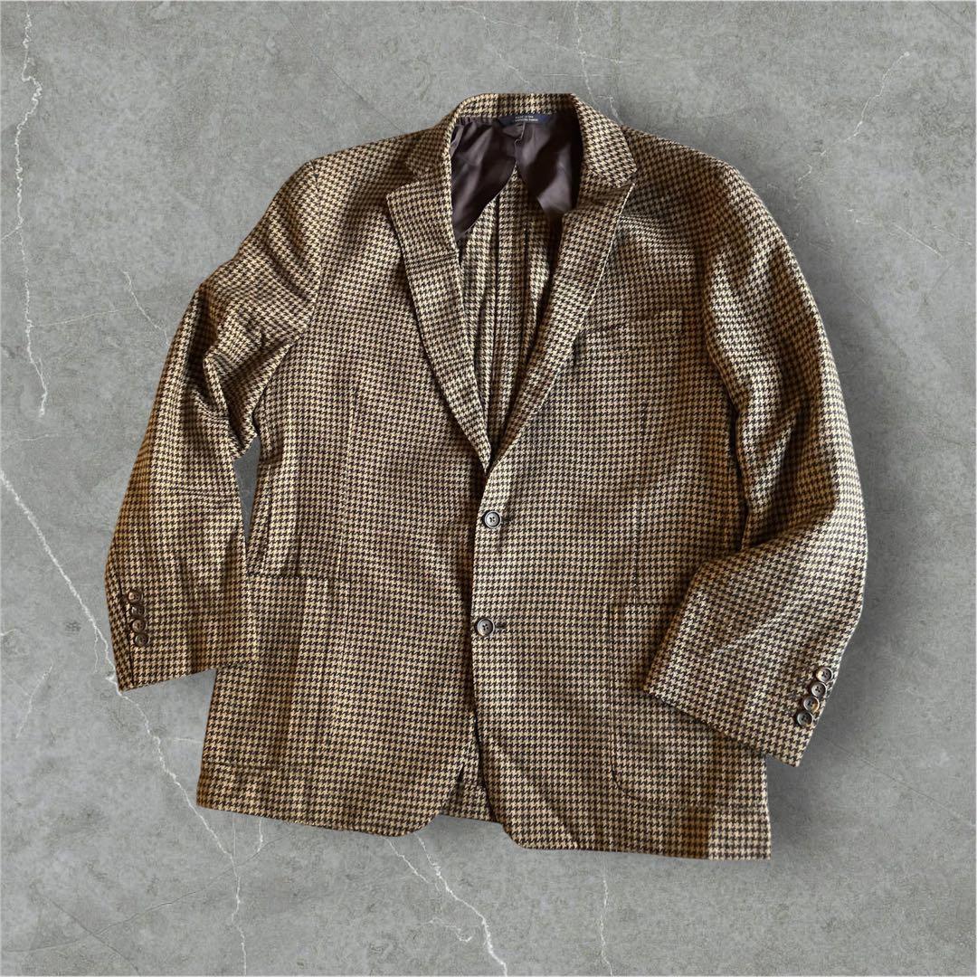 usa製　brooks brothers チェック千鳥柄 ツイードジャケット 茶