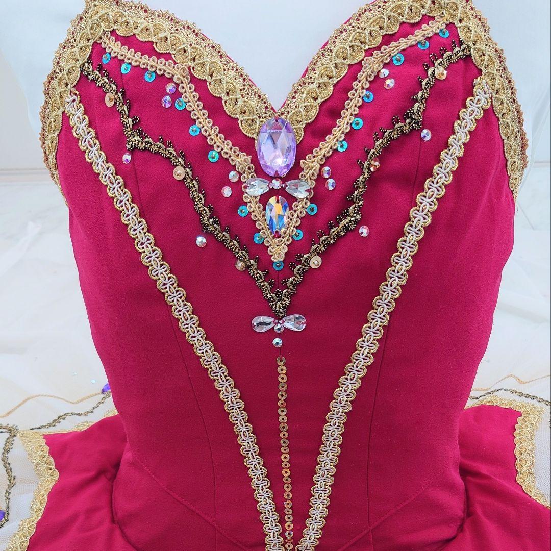 【エスメラルダ、海賊、キトリ】 チャコット・バレエ衣裳 袖飾り付き ５号