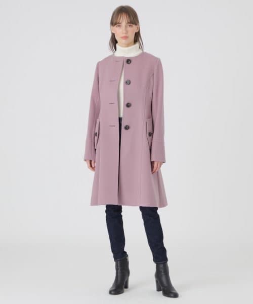 新品 雑誌掲載 ブルーレーベルクレストブリッジ ノーカラーウールロングコート38