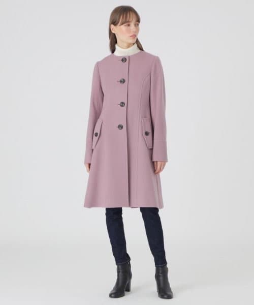 新品 雑誌掲載 ブルーレーベルクレストブリッジ ノーカラーウールロングコート38