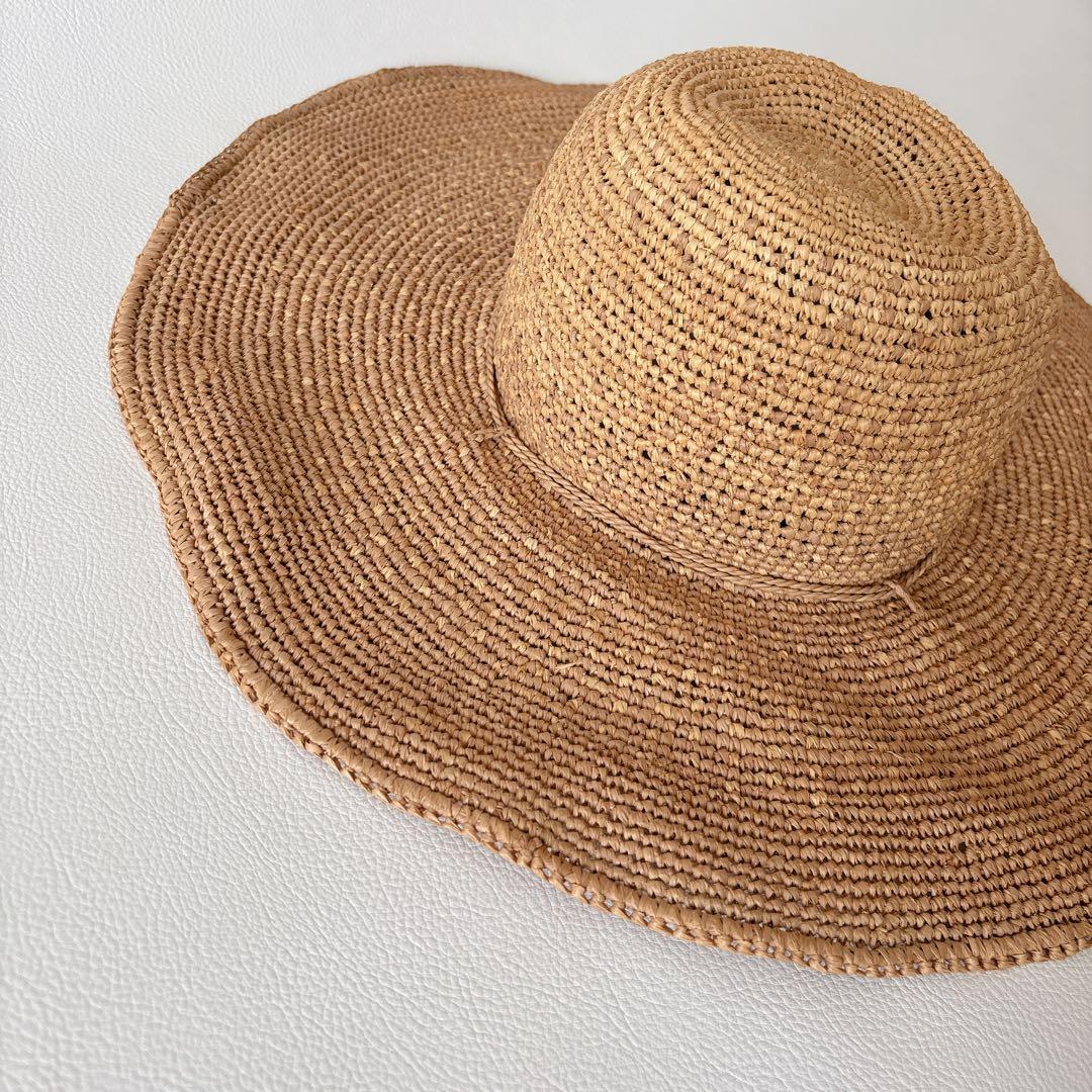 ヘレンカミンスキー ラフィアハット つば広 ワイヤー 麦わら帽子