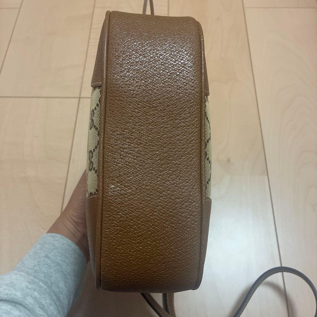 GUCCI キャンバスレザーショルダーバック