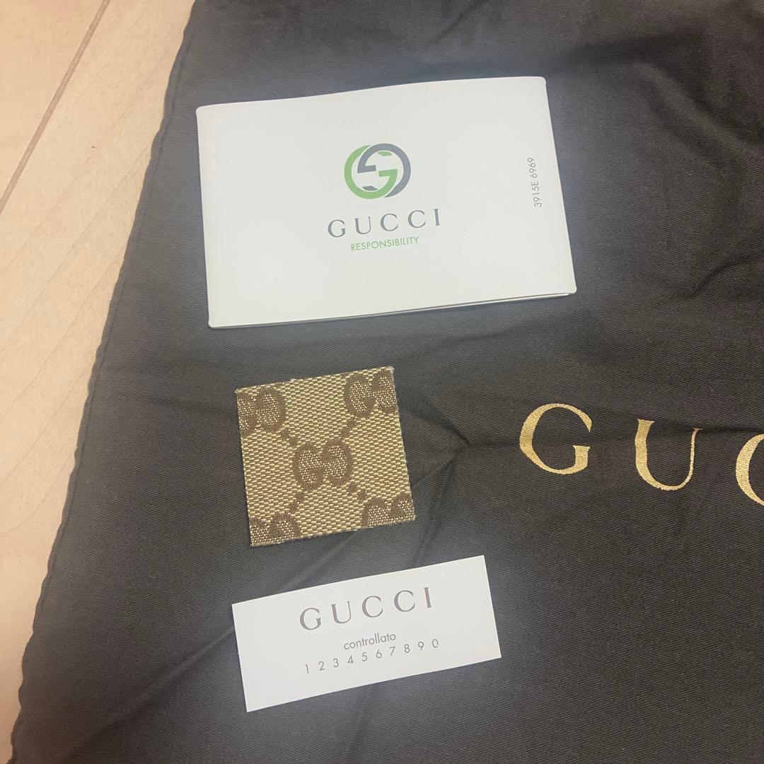 GUCCI キャンバスレザーショルダーバック
