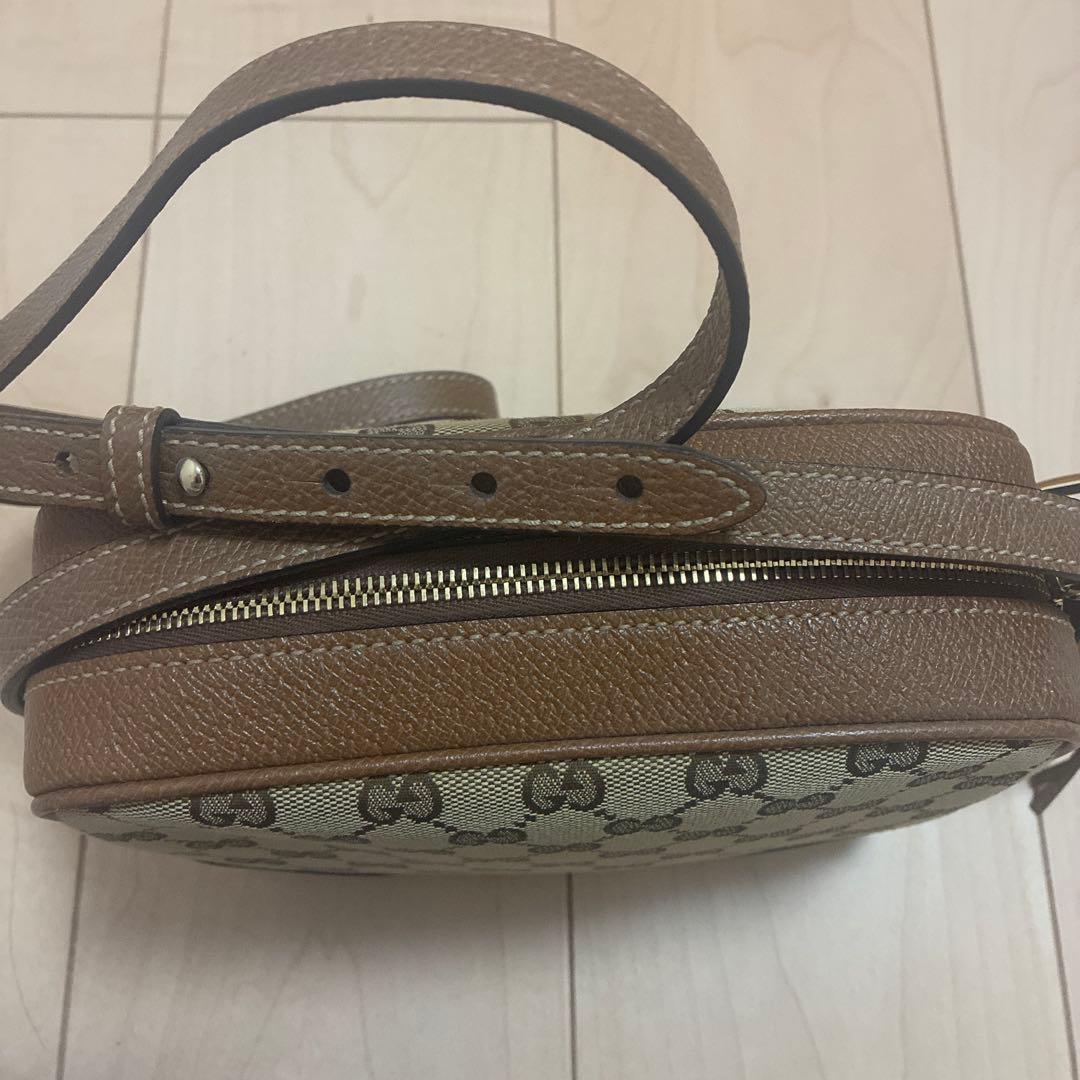 GUCCI キャンバスレザーショルダーバック