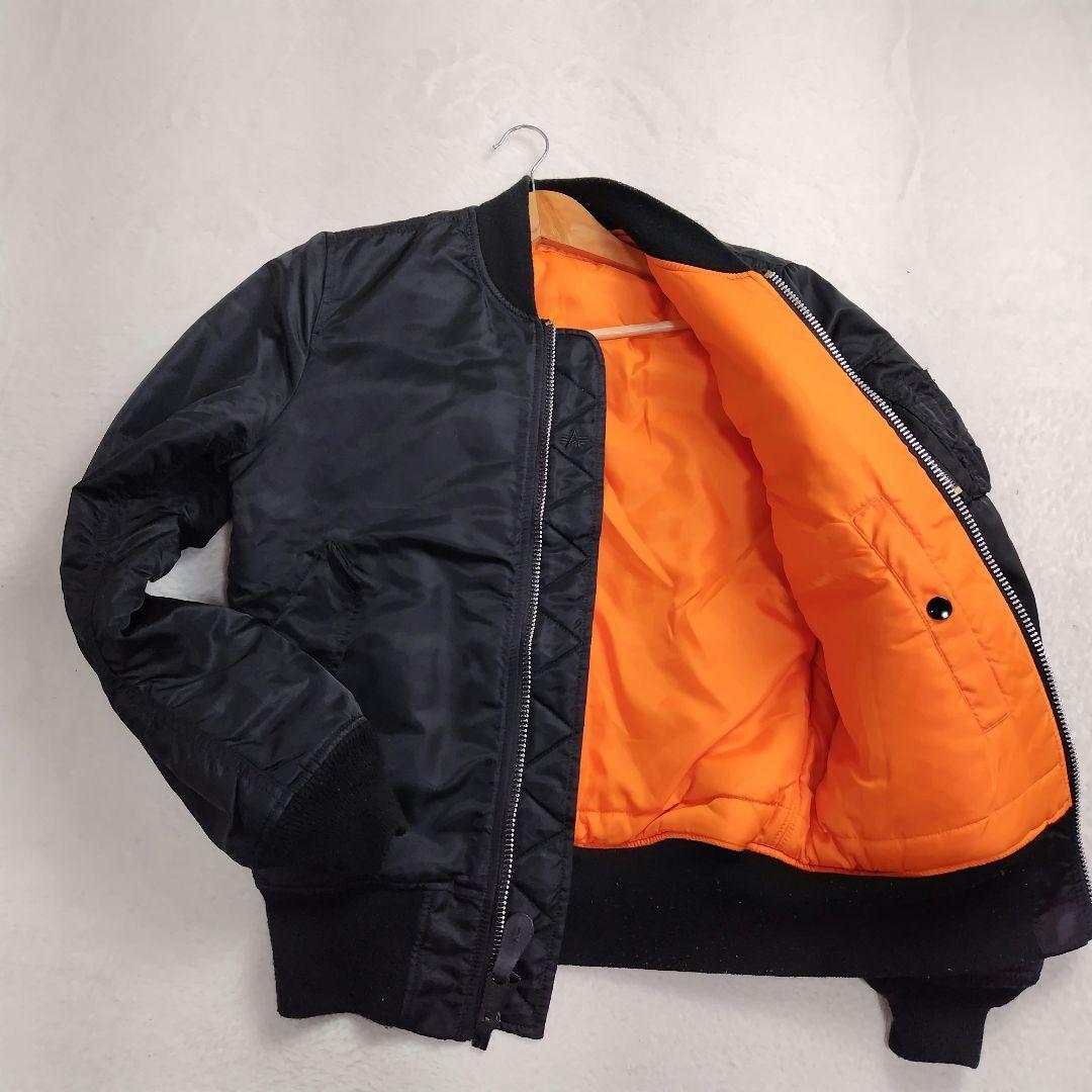 ✨極美品✨　アルファ　MA-1 フライトジャケット　ブラック　黒　X S