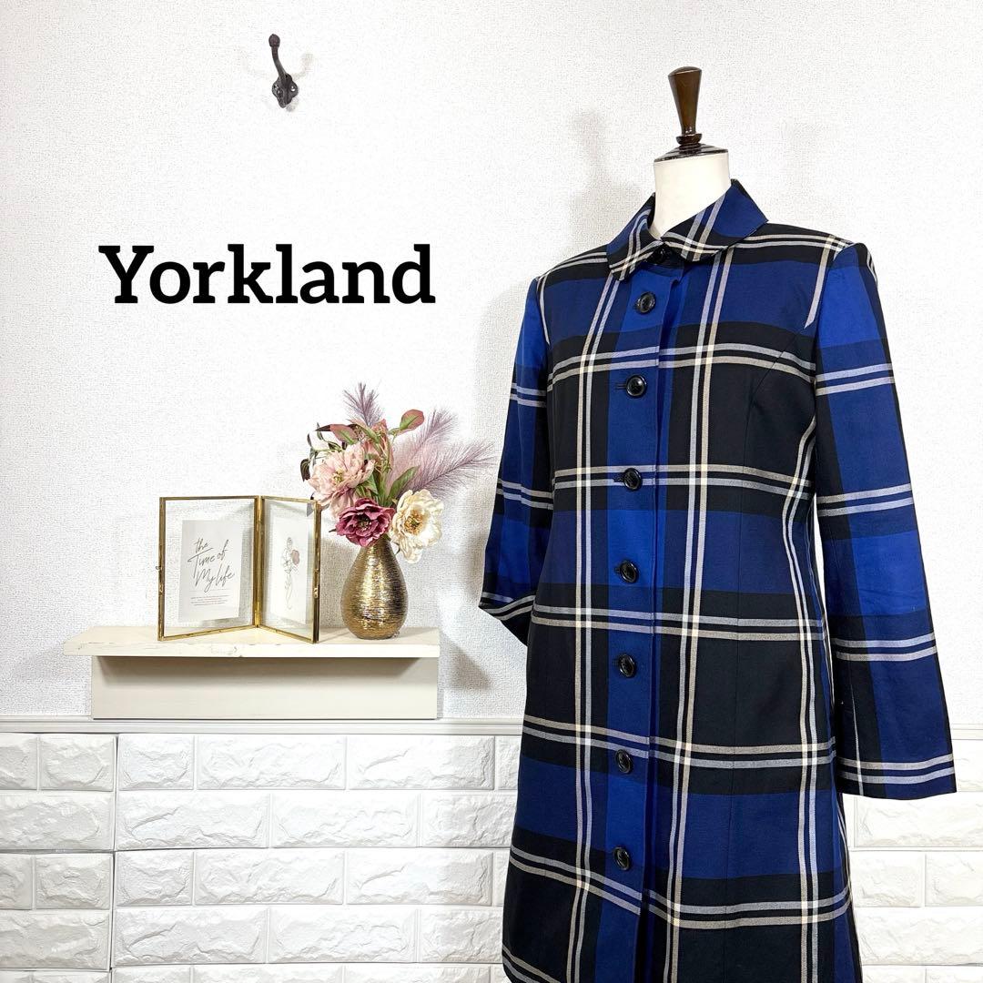 YORKLAND★　ロングコート　チェック柄　ライナー付き　レア　希少　アウター