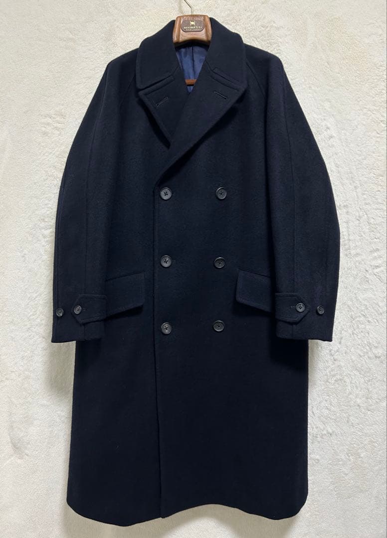 【極美品】サイ scye オーバーサイズ ウール ロングコート 40 L 濃紺