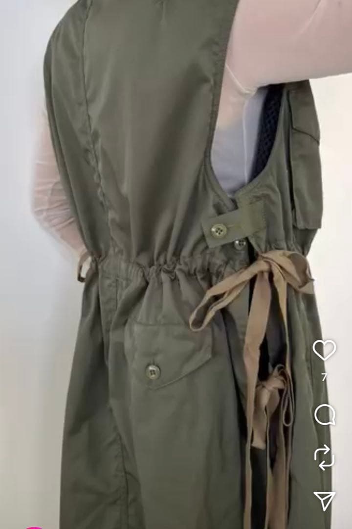 USU GALLERY 1％ ⿻ ミリタリー ロングベスト ジレ ギャザー 秋