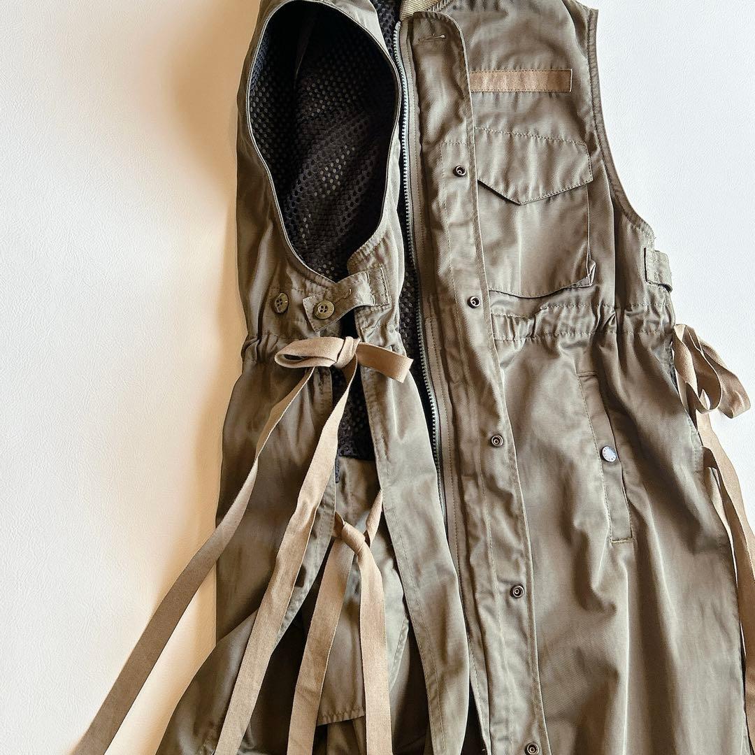 USU GALLERY 1％ ⿻ ミリタリー ロングベスト ジレ ギャザー 秋