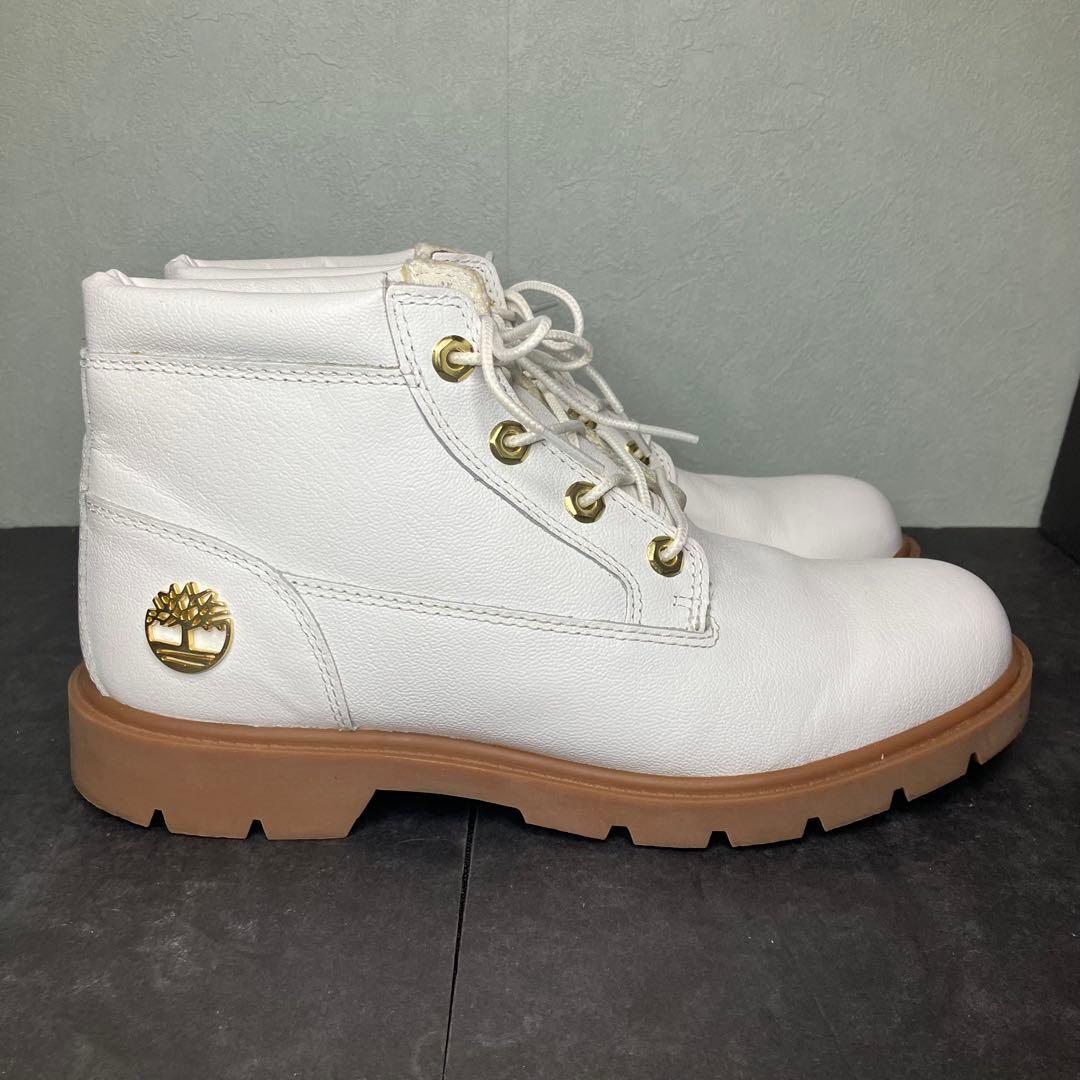 美品　ティンバーランド　チャッカブーツ　限定モデル　ホワイト　メンズ　代え紐付き