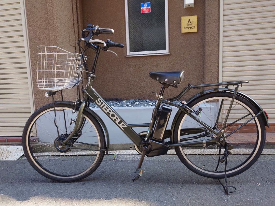 大阪府　ブリヂストン　電動アシスト自転車 オリーブグリーン