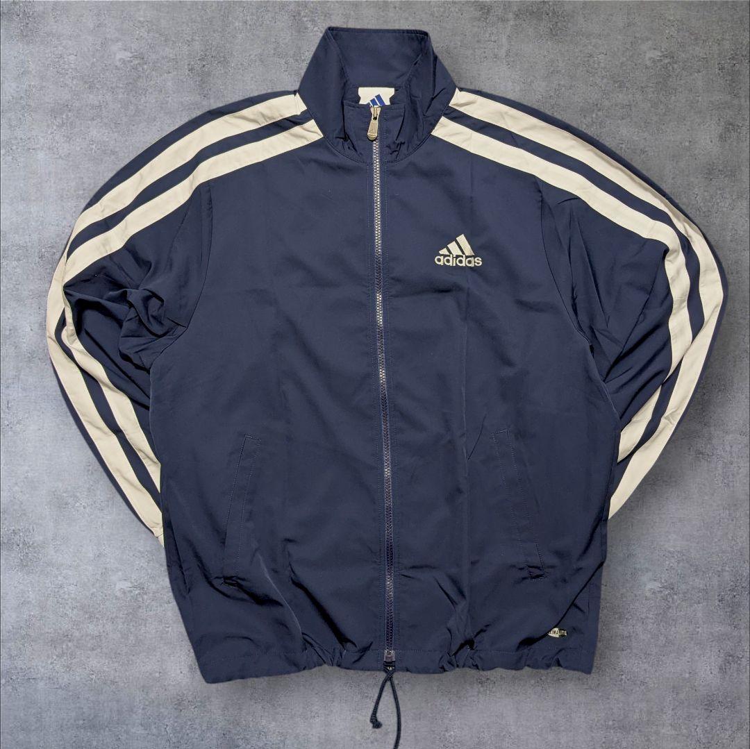 美品】００s adidas 紺色 ジャージ上下 太ライン ドローコード ｙ２ｋ