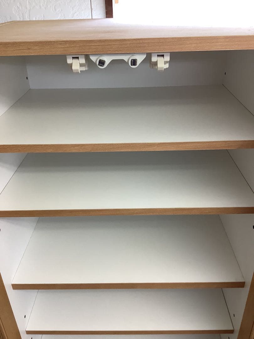 【送料込み】ウッドカントリー　無垢材　スリム食器棚 ハイタイプ