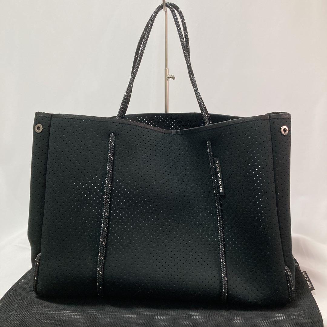 【美品】STATE OF ESCAPE エスケープ トート ポーチ付き BK