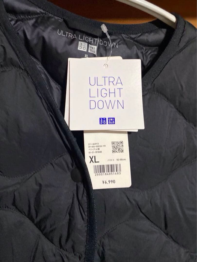 UNIQLO ウルトラライトダウン ロングベスト 黒 XL BLACK